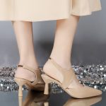 کفش پاشنه دار چرمی کد 18320 - تصویر 4